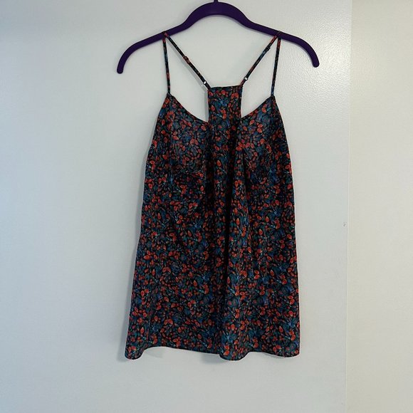 J. Crew Floral Printed Racerback Camisole, Size 8 - Picture 2 of 4